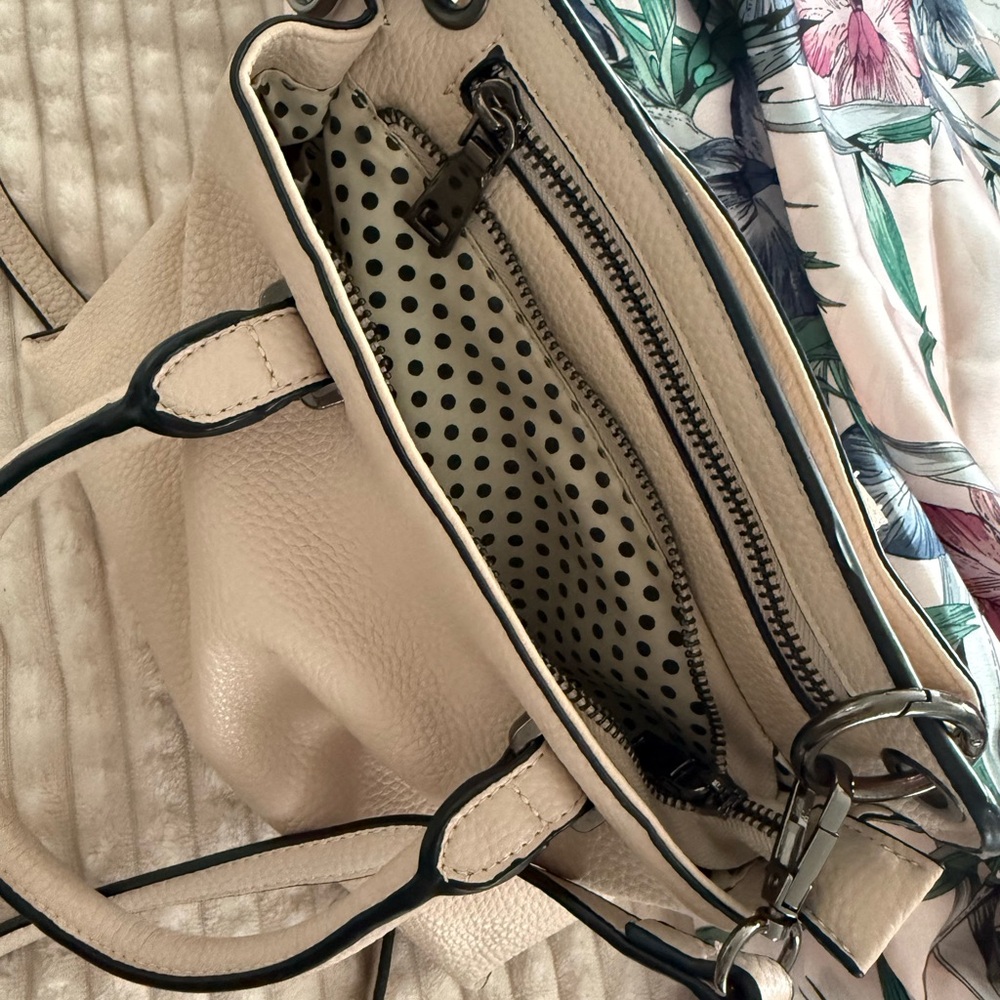 Chic Beige Leather Satchel